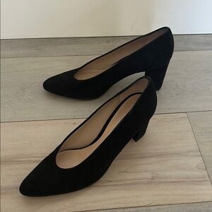 Stuart Weitzman Black Heels Classic Suede Pumps